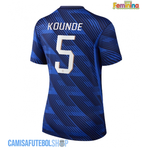 Camisa de time de futebol França Jules Kounde #5 Replicas 1º Equipamento Feminina Mundo 2026 Manga Curta